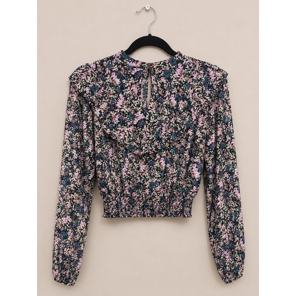 Wild Fable Floral Smocked Blouse Size Small Cottagecore Boho Long Sleeve Top